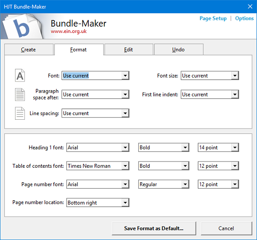 Format Tab Screenshot