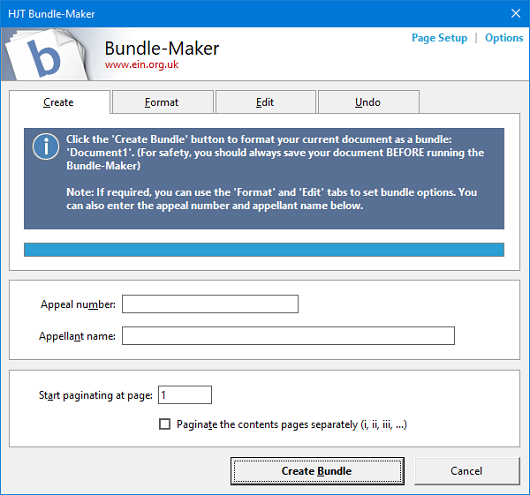 Bundle Maker Dialog
