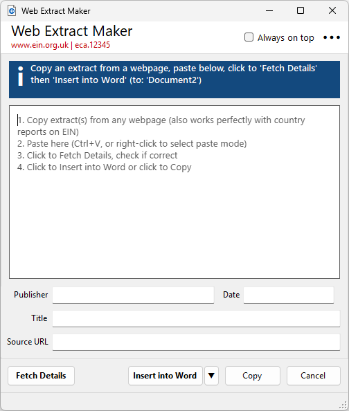 Web Extract Maker