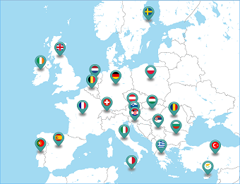 AIDA Europe map